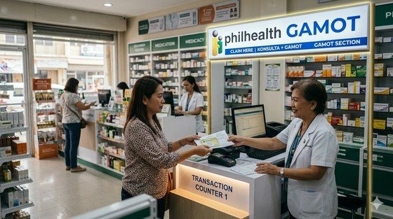 A partner pharmacy with a PhilHealth GAMOT counter